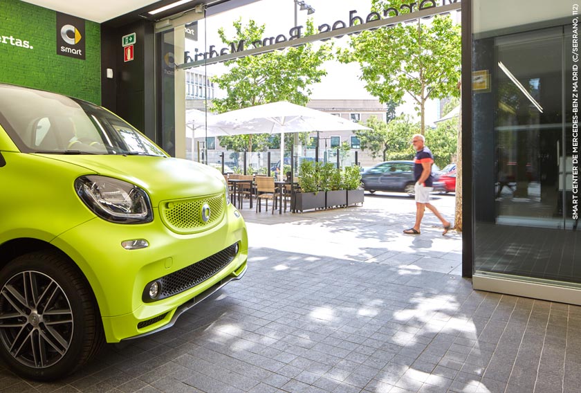 Smart Center Mercedes-Benz Madrid con piedra natural CUPA STONE