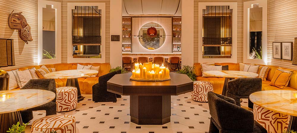 restaurante bacano en marbella design con materiales de cupa stone